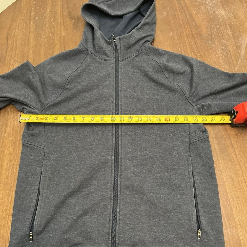 Lululemon Mens M Blue City Sweat Thermo Full Zip Hoodie Heathered LM3CE6S
